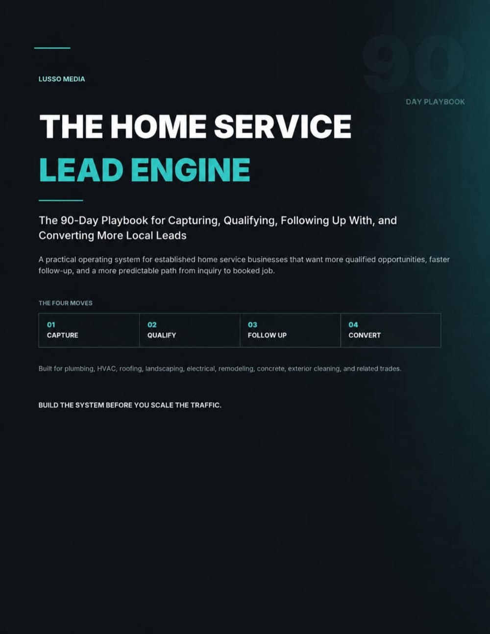 The Home Service Lead Engine — 90-day playbook cover
